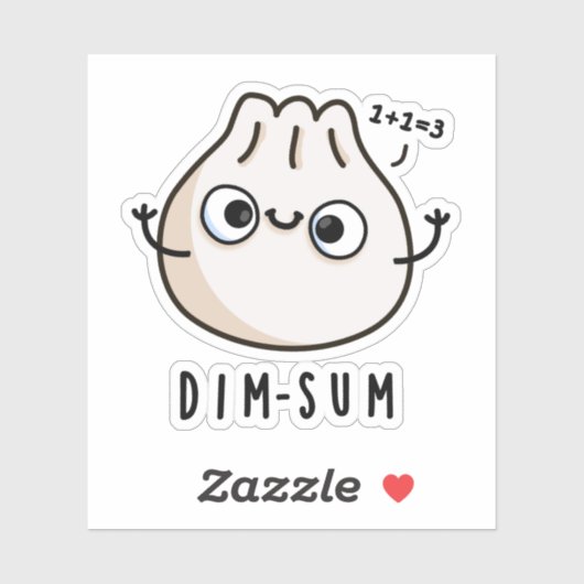 Dim-sum Funny Dimsum Math Pun Aufkleber (Blatt)