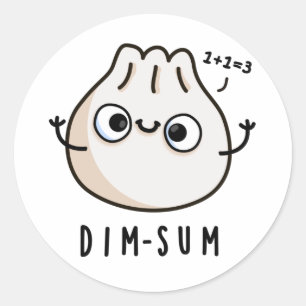 Dim-sum Funny Dimsum Math Pun Runder Aufkleber