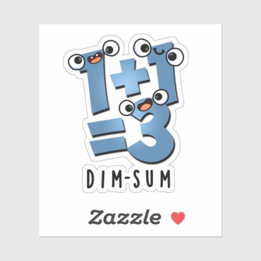 Dim Sum Funny Mathematics Food Pun Aufkleber (Blatt)