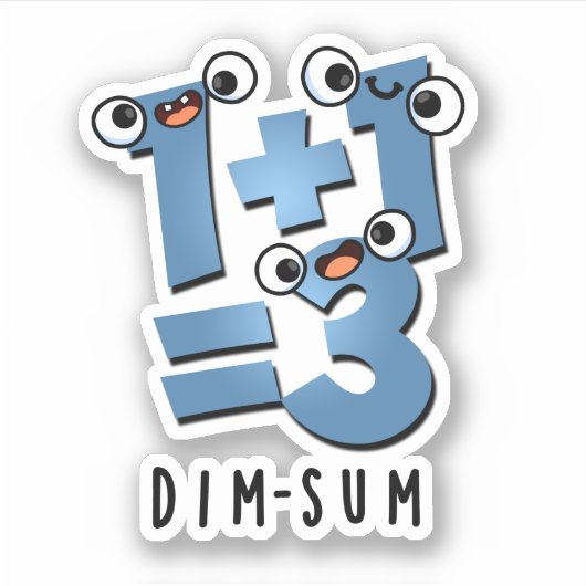 Dim Sum Funny Mathematics Food Pun Aufkleber (Vorderseite)
