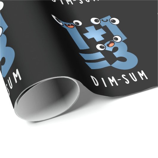 Dim Sum Funny Mathematics Food Pun Dark BG Geschenkpapier (Rolleneckpunkt)
