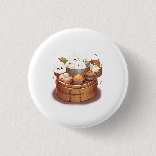 Dim Sum, Lebensmittel Thema Button (Vorderseite)
