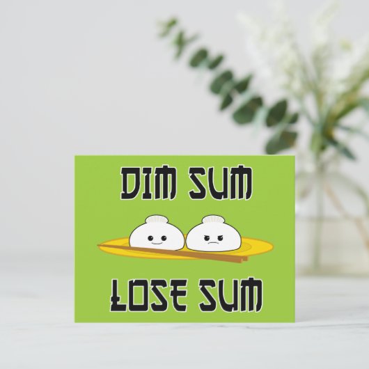 Dim Sum Lose Sum Postkarte (Stehend Vorderseite)
