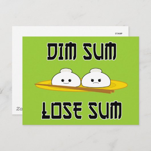 Dim Sum Lose Sum Postkarte (Vorne/Hinten)