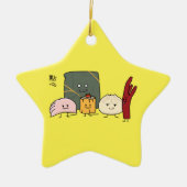 Dim Sum-Schweinefleisch Bao Shaomai chinesisches Keramik Ornament (Vorne)