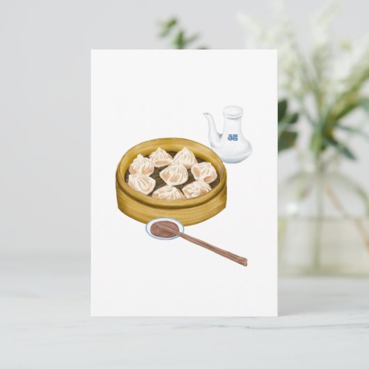 Dim Sum| XiaoLongBao| 小 笼 包 Dankeskarte (Stehend Vorderseite)