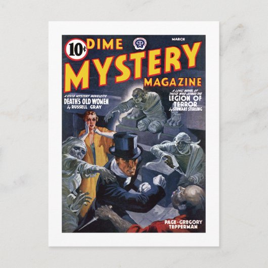 Dime Mystery Magazine (März 1941) Postkarte (Vorderseite)