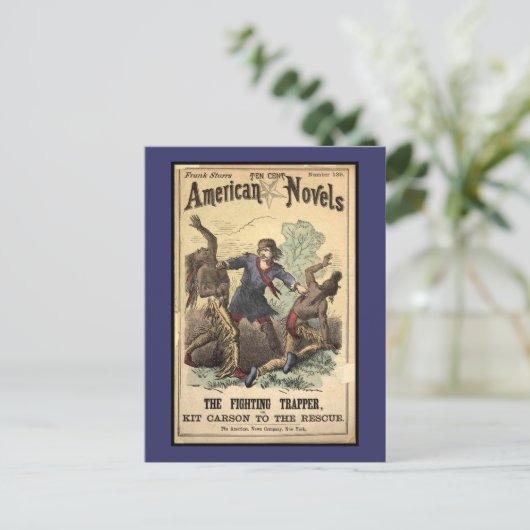 Dime Novel Kit Carson Postkarte (Stehend Vorderseite)