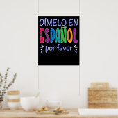 Dimelo En Espanol Bilingualer Spanischlehrer Poster (Küche)