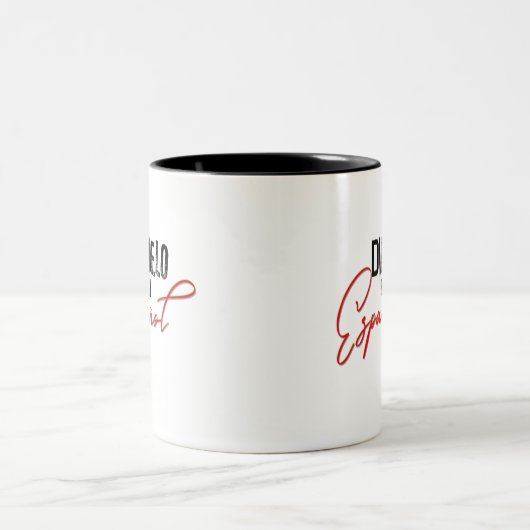 Dimelo En Espanol Spanischer zweisprachiger Lehrer Zweifarbige Tasse (Mittel)