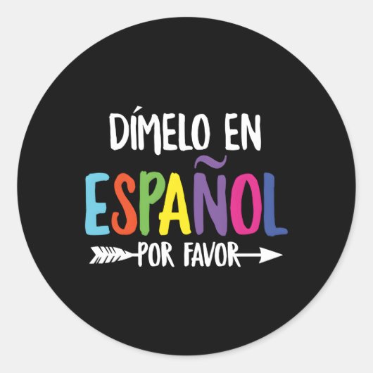 Dimelo Espanol Bilingual Spanish Maestra Runder Aufkleber (Vorderseite)