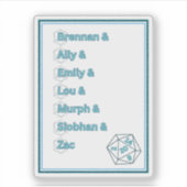 Dimension 20 Intrepid Helden Aufkleber (Vorderseite)