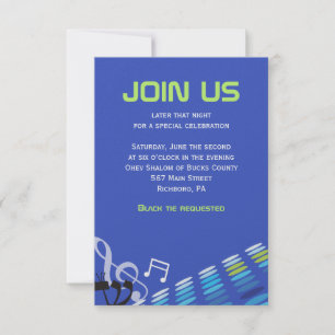 DIMENSIONAL Bar Mitzvah Einladungs-Empfang-Karte Einladung