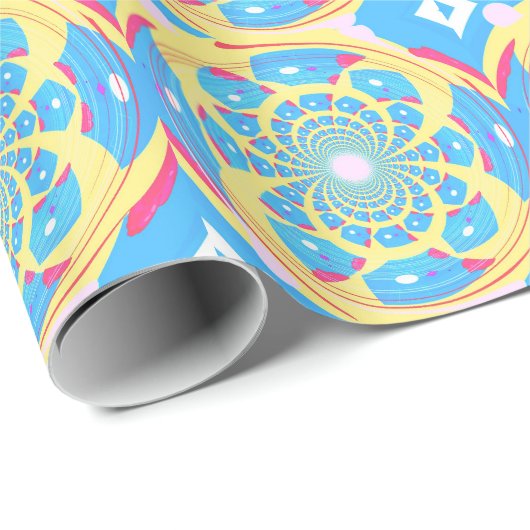 Dimensional Blue Muster Geschenkpapier (Rolleneckpunkt)