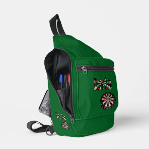 Dimensional Darts Logo mit Dartboard, Crossbody Bag
