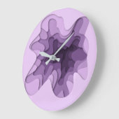 Dimensional Effect Elegant Ombre Lila Layers Große Wanduhr (Winkel)