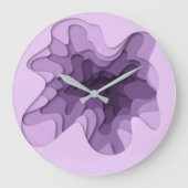 Dimensional Effect Elegant Ombre Lila Layers Große Wanduhr (Vorderseite)