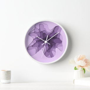 Dimensional Effect Elegant Ombre Lila Layers Uhr