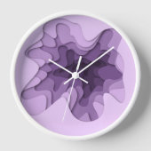 Dimensional Effect Elegant Ombre Lila Layers Uhr (Vorderseite)