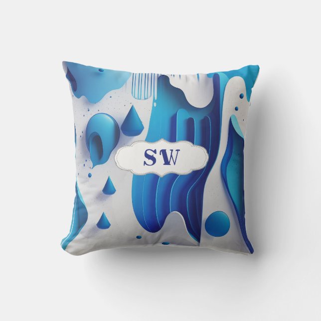 Dimensional Fluidity Abstract Accent Pillow Kissen (Vorderseite)