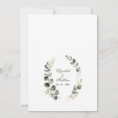 Dimensional Gold Eukalyptus Geometrisch Oval Einladung (Rückseite)