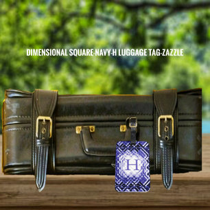 Dimensional Square Navy-H Gepäckmarke Gepäckanhänger