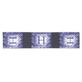Dimensional Square Navy-H Kurz Table Runner Kurzer Tischläufer (Horizontal)