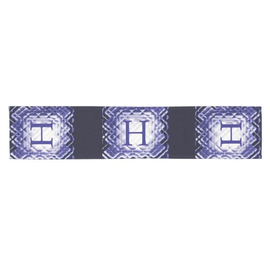 Dimensional Square Navy-H Kurz Table Runner Kurzer Tischläufer (Horizontal)