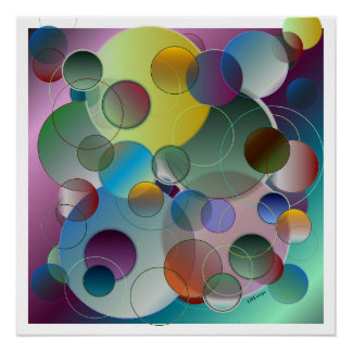 Dimensionaler abstrakter Kreise Kunstposter Poster