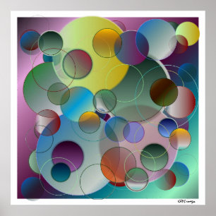 Dimensionen Abstrakte Kreise Art Poster
