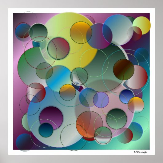 Dimensionen Abstrakte Kreise Art Poster (Vorne)
