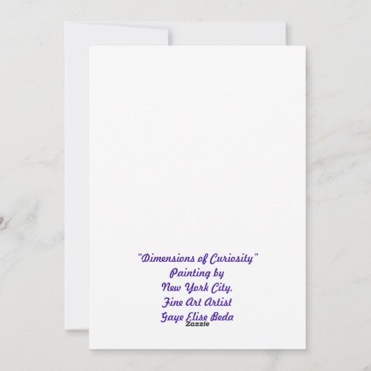 Dimensionen der Neugier Feiertagskarte (Rückseite)