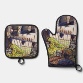 Dimensionen der Neugier Ofenhandschuh & Topflappen-Set (Vorderseite)