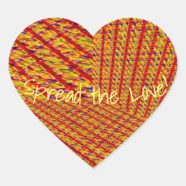 Dimensionen des Glücks Tweed Textured Playful Herz-Aufkleber