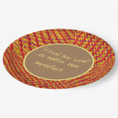 Dimensionen des Glücks Tweed Textured Playful Pappteller (Schrägansicht)