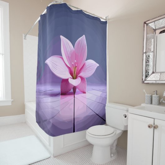 Dimensionen Gladioli: Rosa und Lila Meisterwerk Duschvorhang (Beispiel)