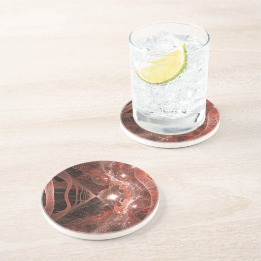 Dimensionen Rote Wirbel Getränkeuntersetzer (Seite)