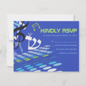 DIMENTIONELLE Bar Bat Mitzvah-UAWG-Antwortkarte RSVP Karte (Vorderseite)