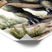 Dimetrodon Dinosaur WasserfarbenwallArt Poster (Ecke)