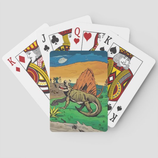Dimetrodon-Zeitreise-Spielkarten Spielkarten (Rückseite)