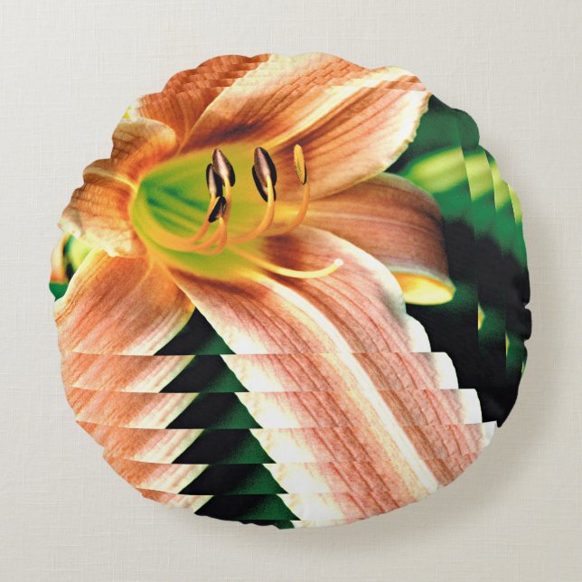 Diminishing Daylily Rundes Kissen (Vorderseite)