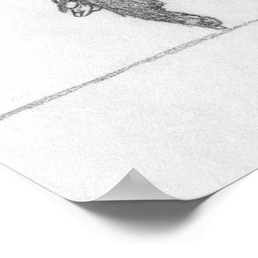 "Dimitri" Ferret Zeichnend Poster (Ecke)