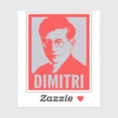 Dimitri Shostakovich Pop Art Custom Cut Vinyl Aufkleber (Blatt)