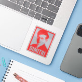 Dimitri Shostakovich Pop Art Custom Cut Vinyl Aufkleber (Laptop mit iPhone)