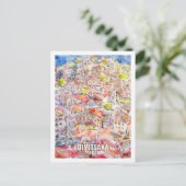 Dimitsana Griechenland Berühmte Wasserfarbskizze f Postkarte (Stehend Vorderseite)