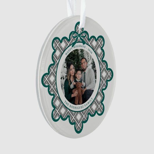 Dimond Pattern Acrylic Holiday Ornament with Photo (Vorderseite)