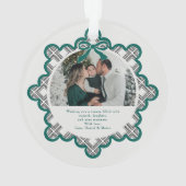Dimond Pattern Acrylic Holiday Ornament with Photo (Rückseite)