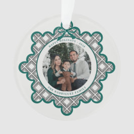Dimond Pattern Acrylic Holiday Ornament with Photo