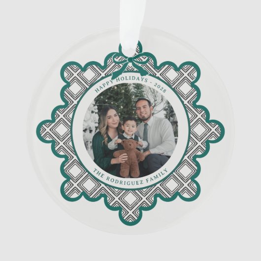 Dimond Pattern Acrylic Holiday Ornament with Photo (Vorderseite)