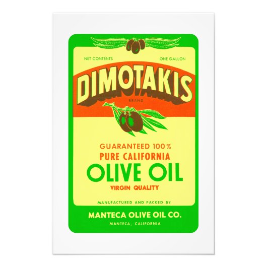 Dimotakis Family Olive Oil Co. Manteca, CA Fotodruck (Vorne)
